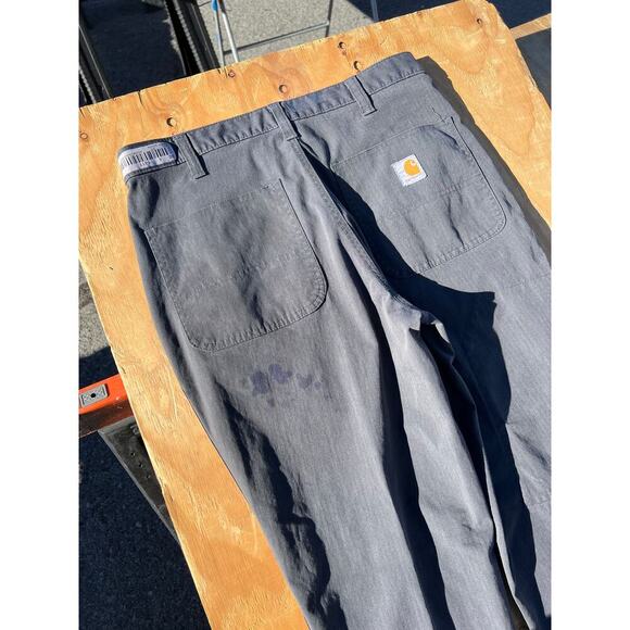 Carhartt Relaxed Fit Canvas Gray Men 30x32 Work Pants Y2K Casual outdoors - Picture 11 of 12